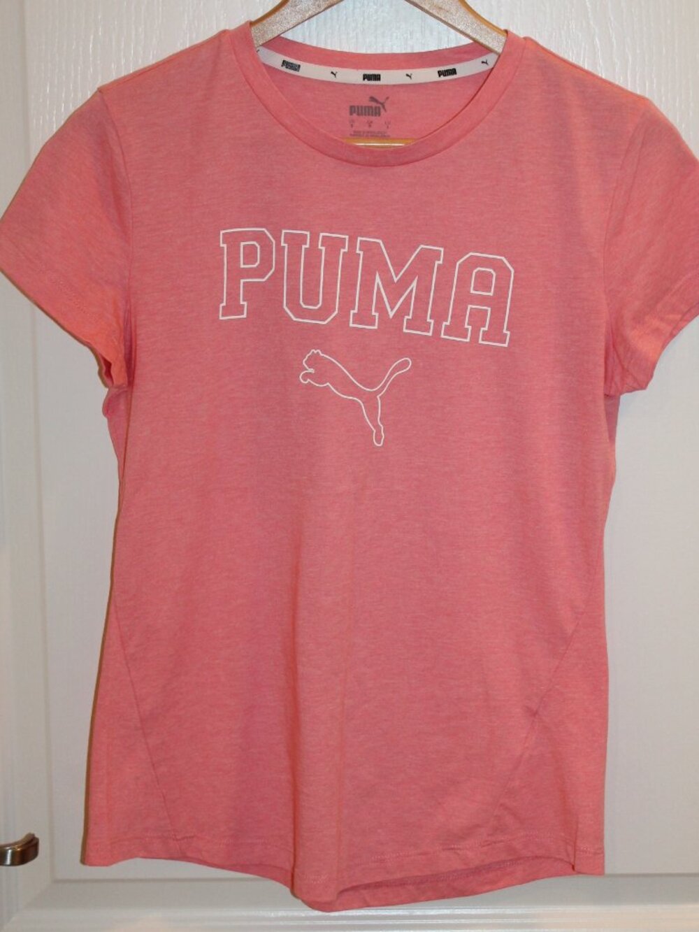 Puma Womens Graphic Pink Short Sleeve Small T-Shirt